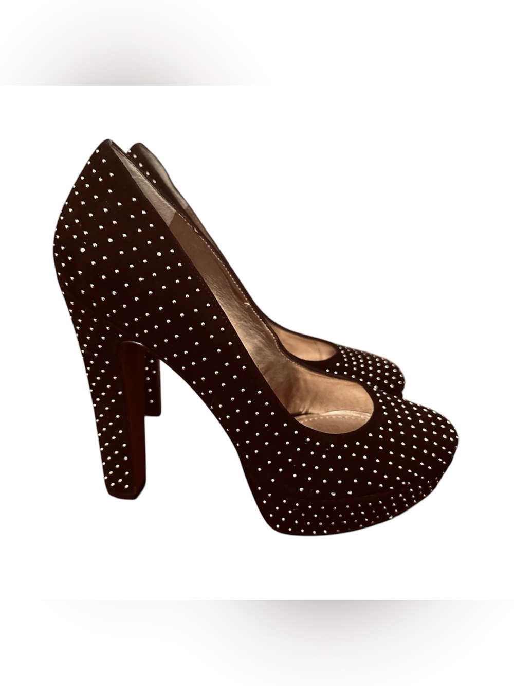 BCBGeneration Black Studded Round-Toe Pumps - Picture 4 of 6